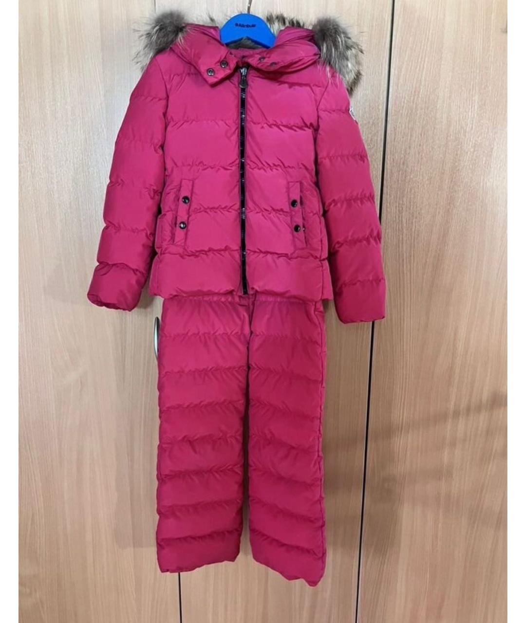 MONCLER Розовые детские джинсы, фото 9