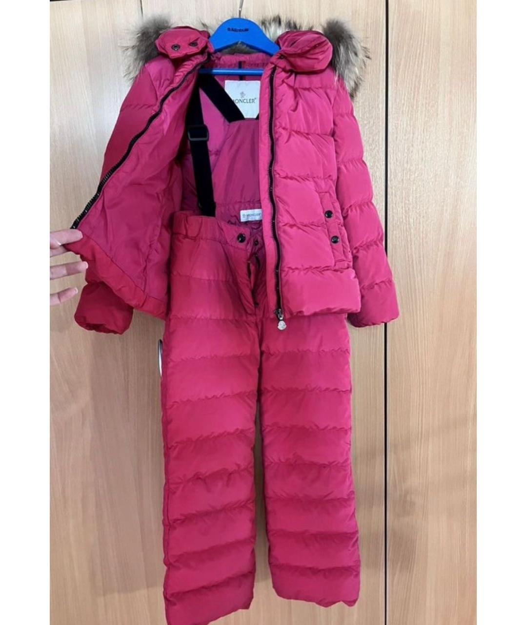 MONCLER Розовые детские джинсы, фото 3