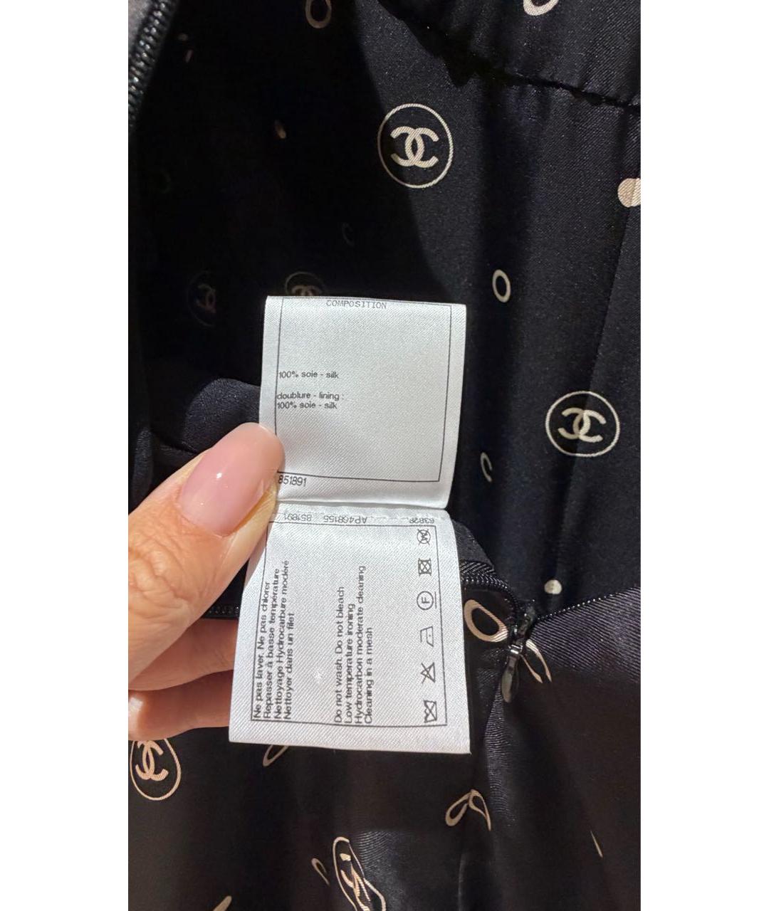 CHANEL Черное шелковое коктейльное платье, фото 5