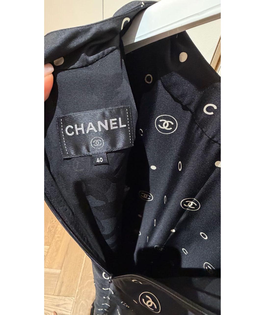 CHANEL Черное шелковое коктейльное платье, фото 3
