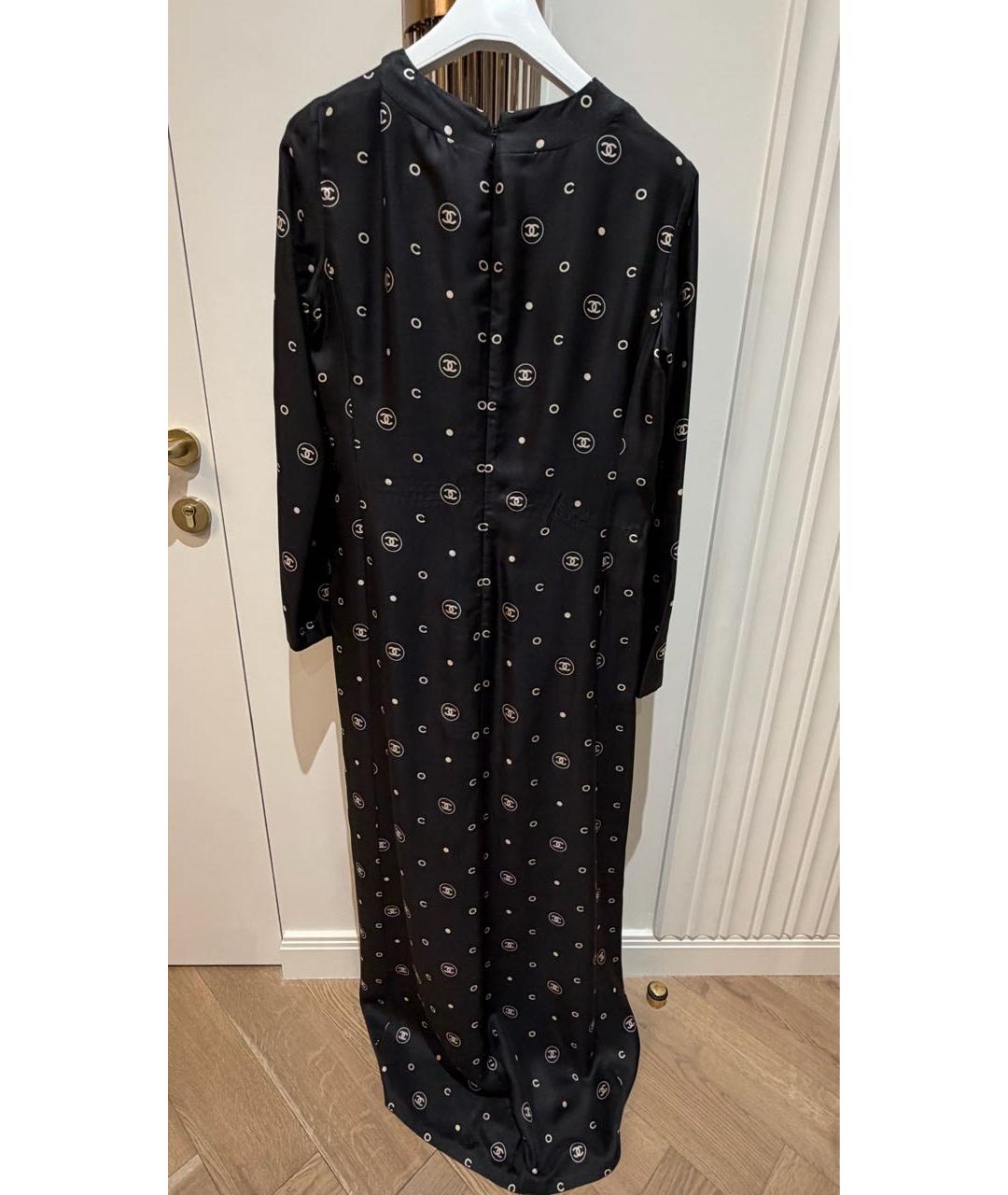 CHANEL Черное шелковое коктейльное платье, фото 2