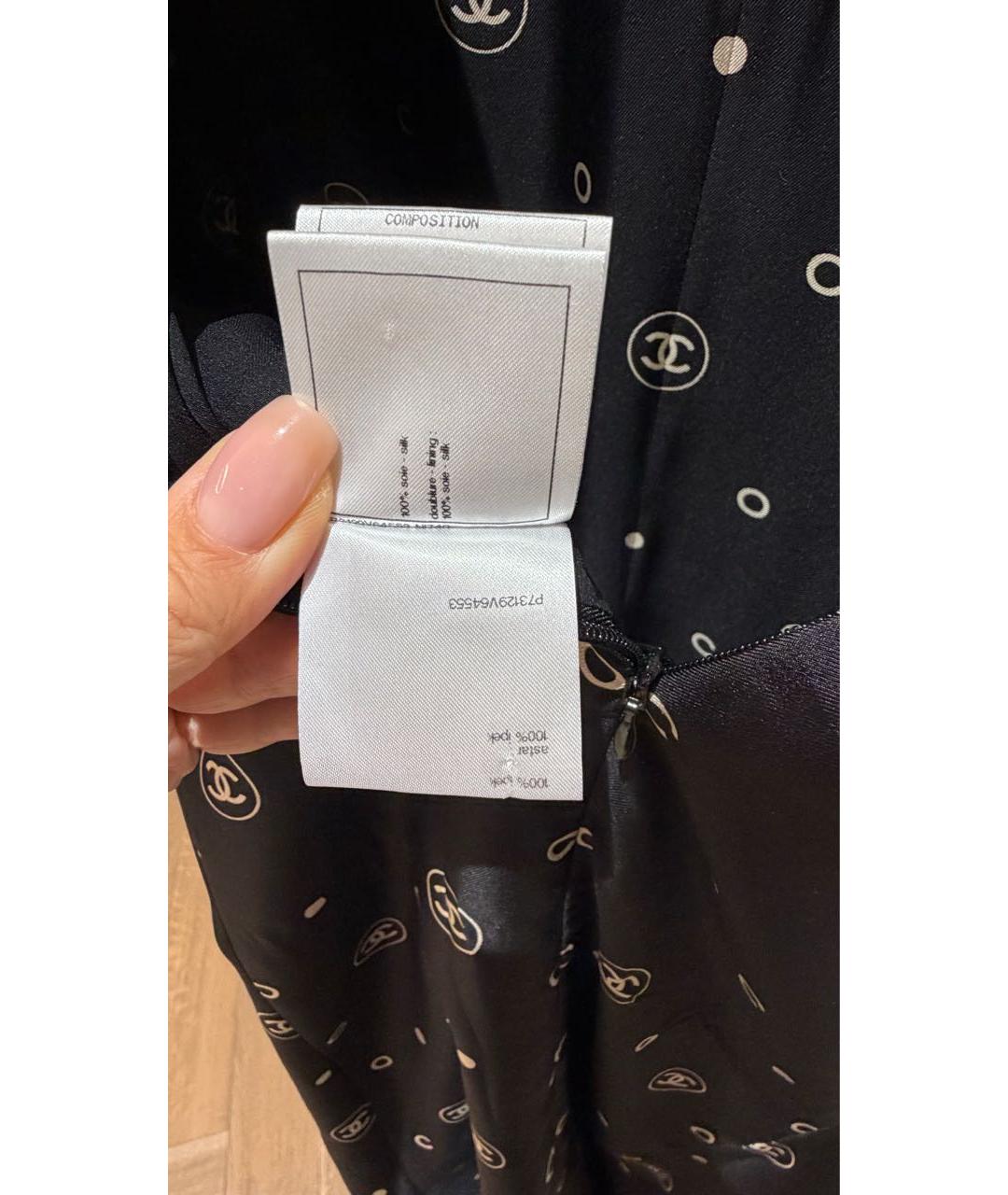 CHANEL Черное шелковое коктейльное платье, фото 6