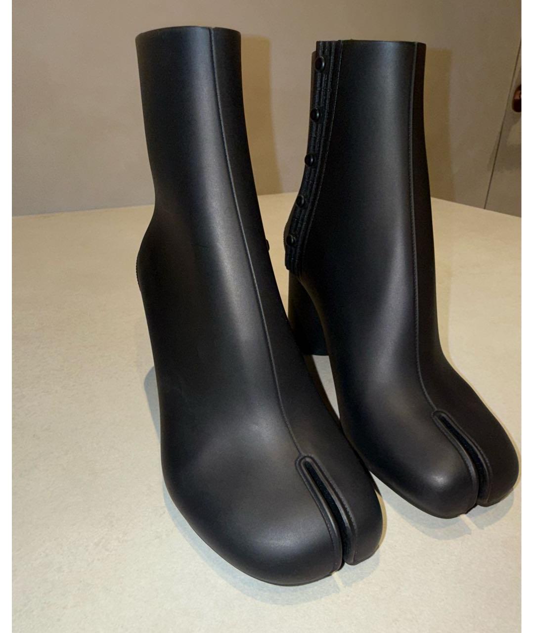 MAISON MARGIELA Черные резиновые ботильоны, фото 6