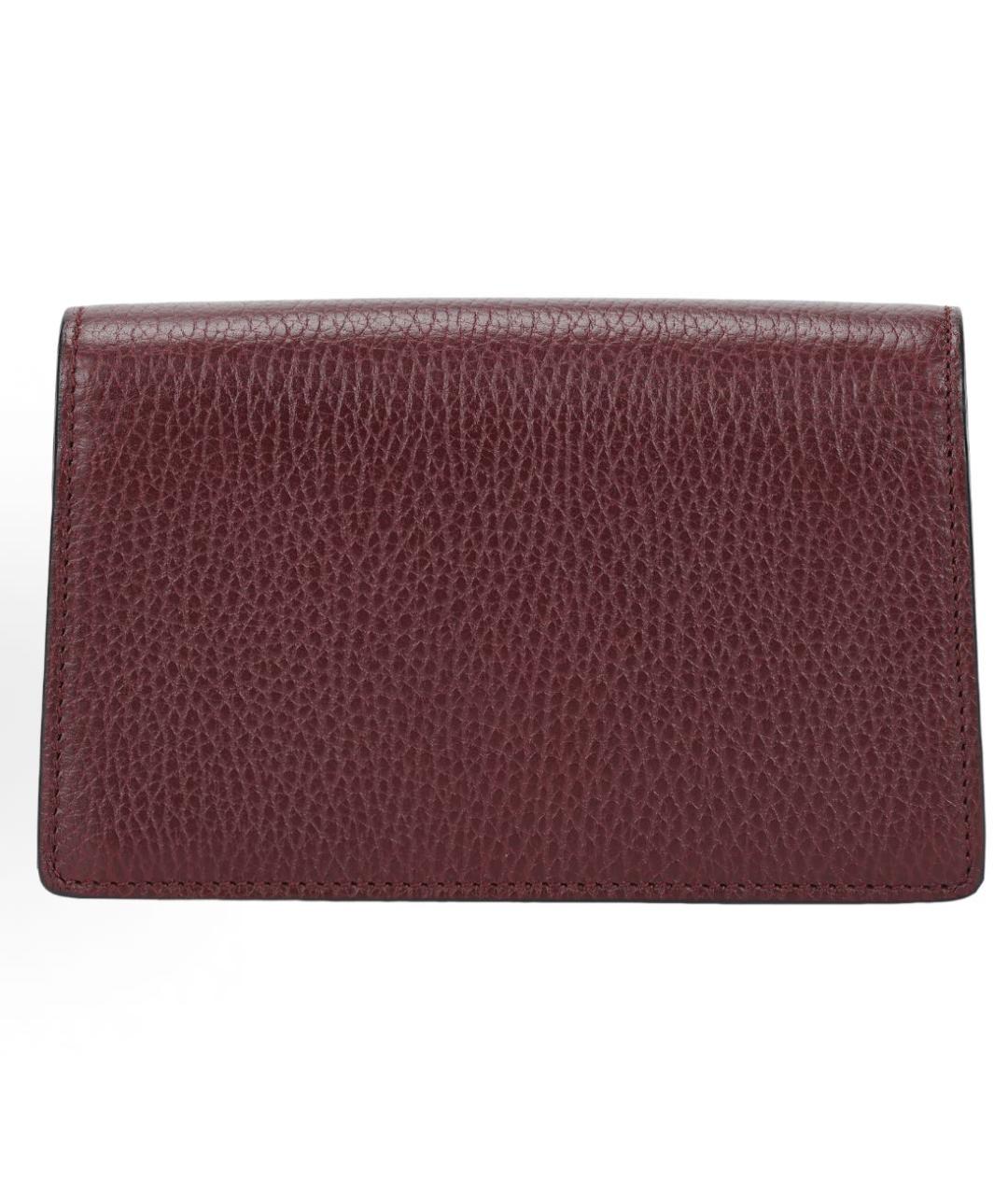 GUCCI Бордовая кожаная сумка через плечо, фото 3