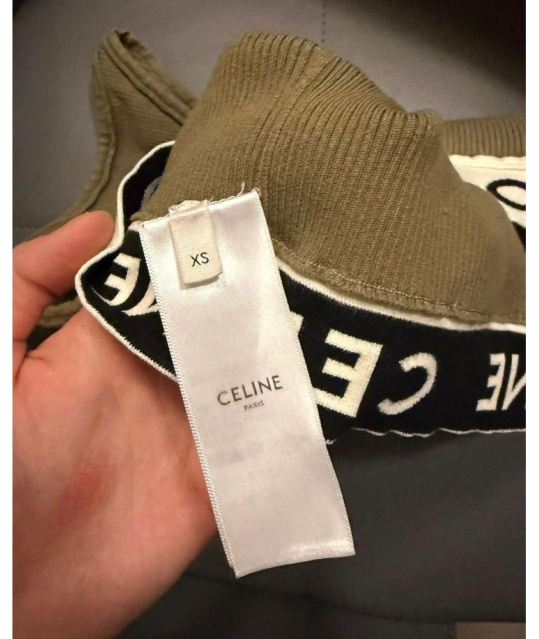 CELINE Хаки хлопковая майка, фото 5