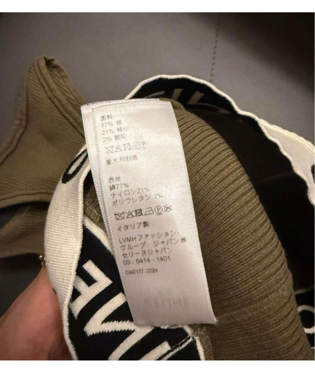 CELINE Хаки хлопковая майка, фото 3