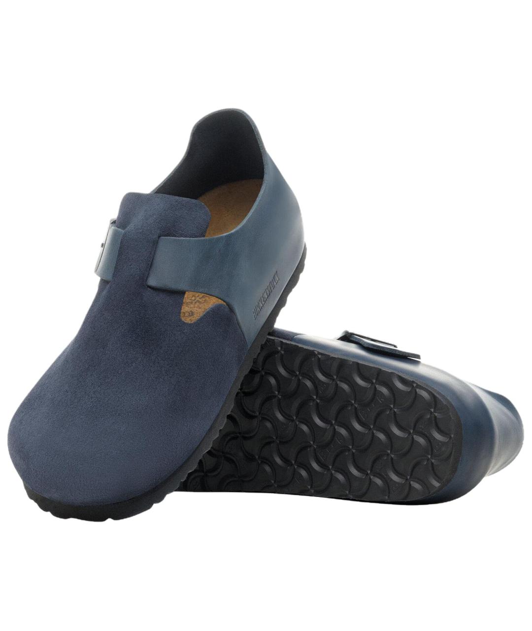 BIRKENSTOCK Темно-синие нубуковые мюли, фото 5