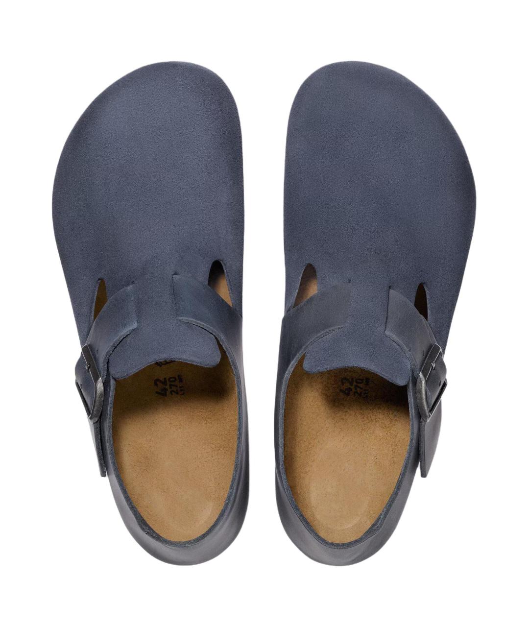 BIRKENSTOCK Темно-синие нубуковые мюли, фото 4