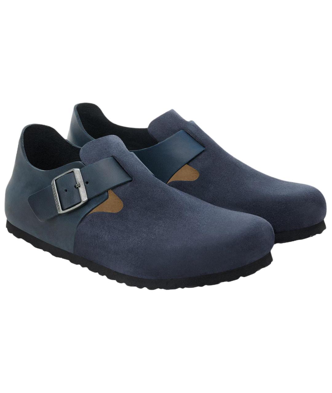 BIRKENSTOCK Темно-синие нубуковые мюли, фото 3