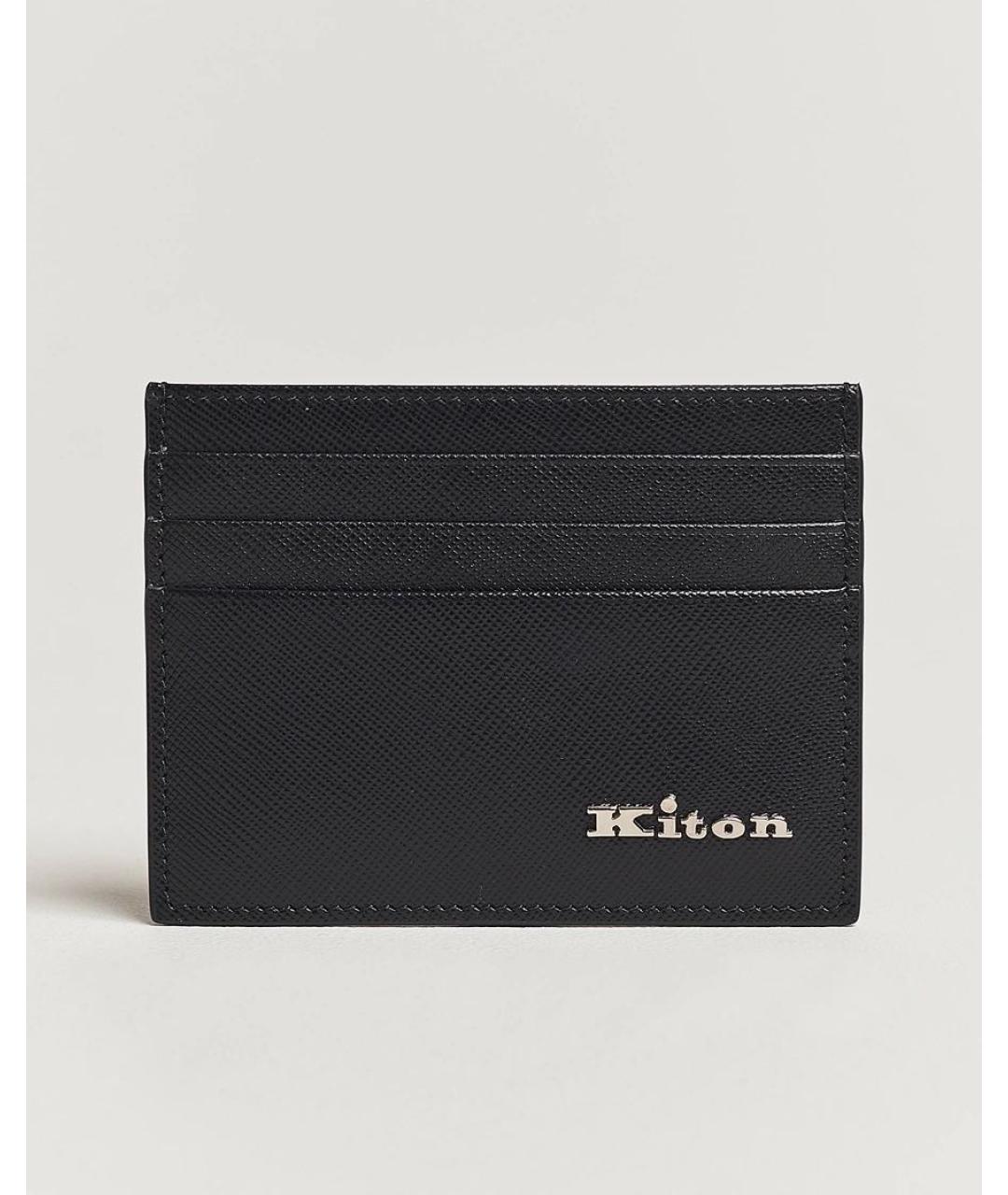 KITON Черный кожаный кардхолдер, фото 8