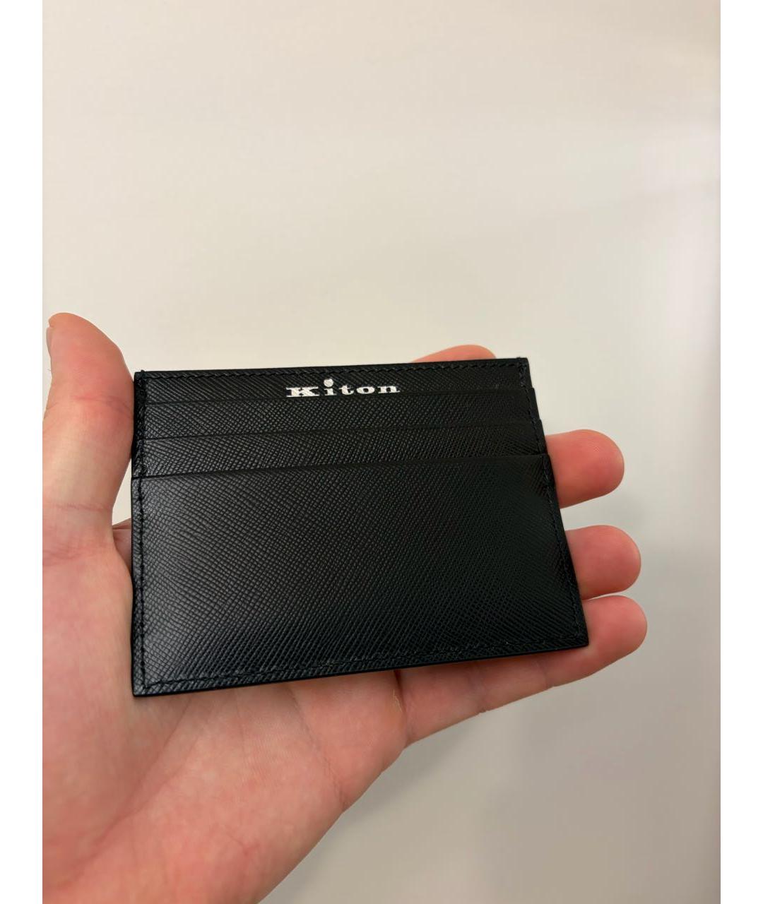KITON Черный кожаный кардхолдер, фото 4