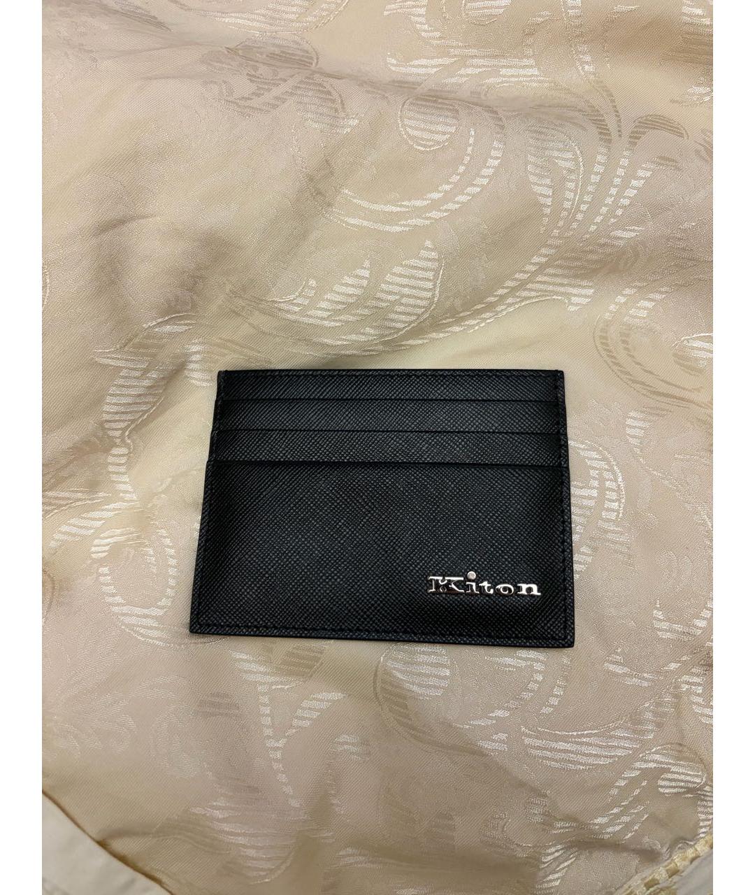 KITON Черный кожаный кардхолдер, фото 7