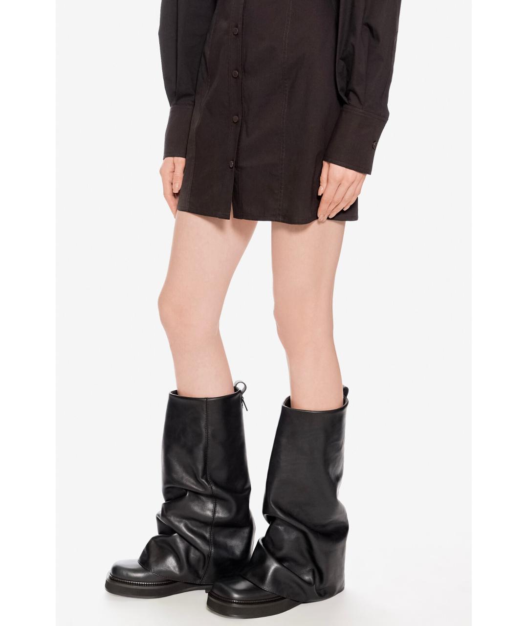 THE ATTICO Коричневые кожаные сапоги, фото 6