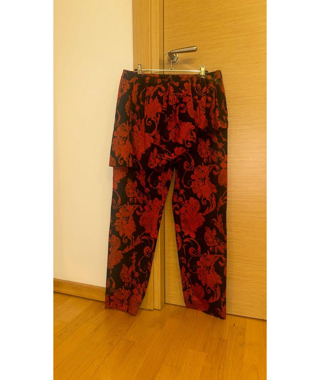 DRIES VAN NOTEN Красные хлопковые прямые брюки, фото 7