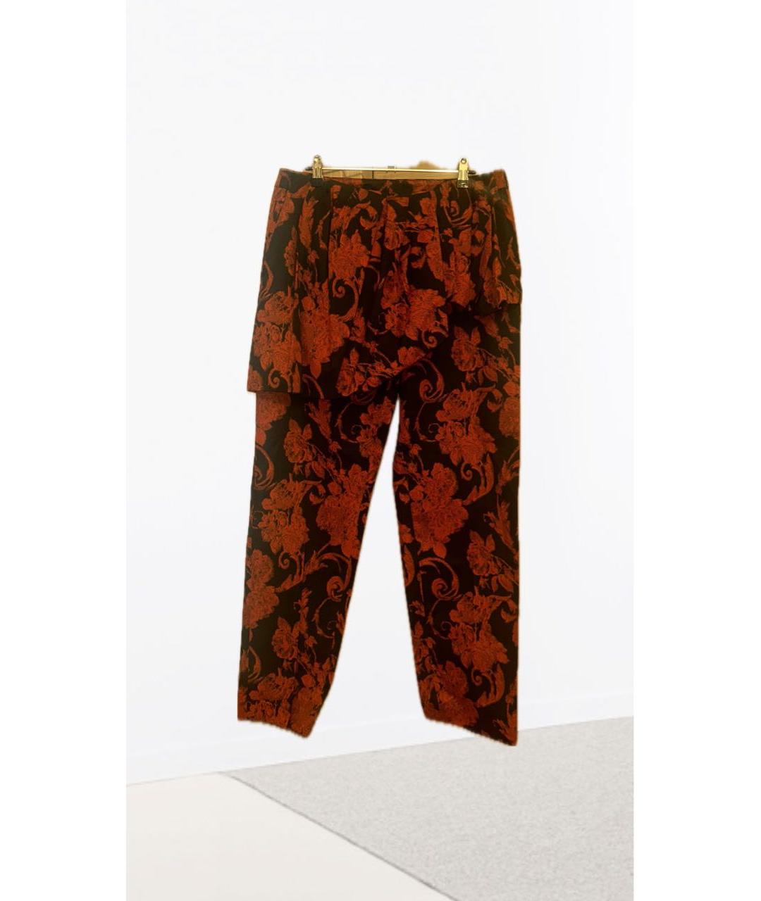 DRIES VAN NOTEN Красные хлопковые прямые брюки, фото 8