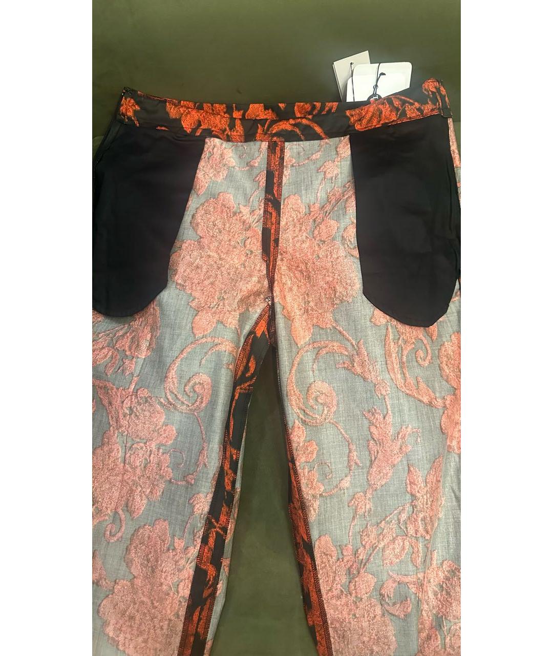 DRIES VAN NOTEN Красные хлопковые прямые брюки, фото 6