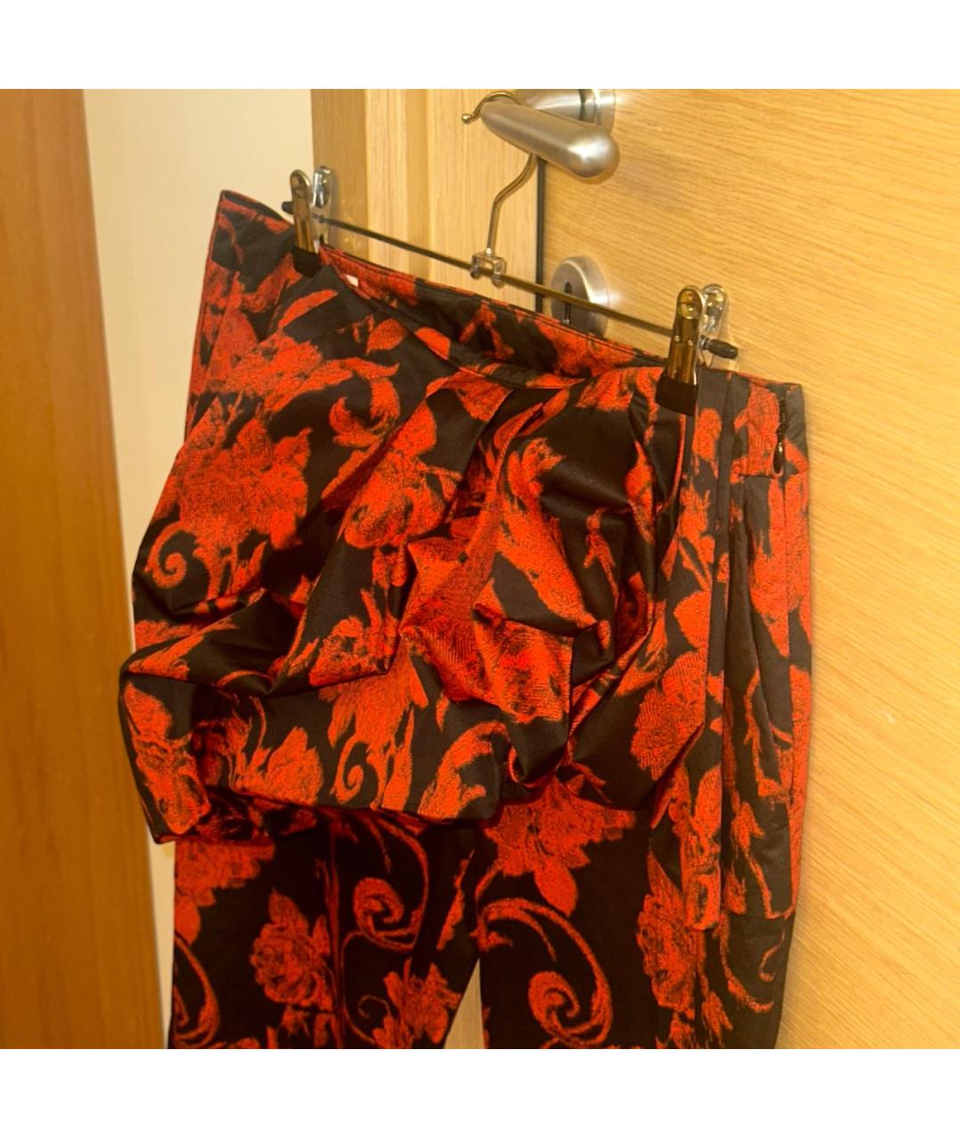 DRIES VAN NOTEN Красные хлопковые прямые брюки, фото 4