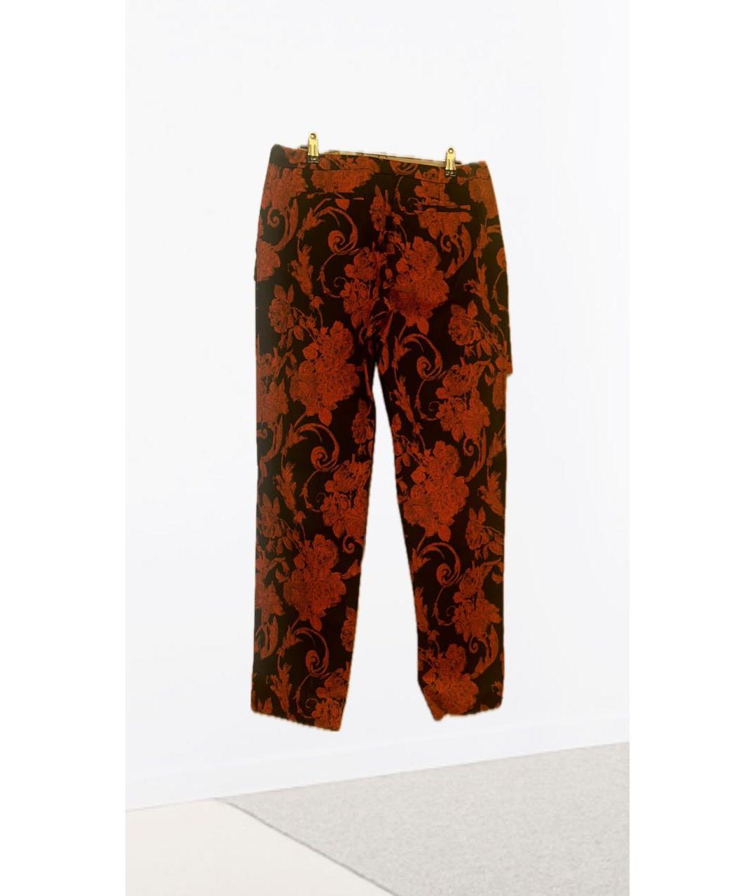 DRIES VAN NOTEN Красные хлопковые прямые брюки, фото 2