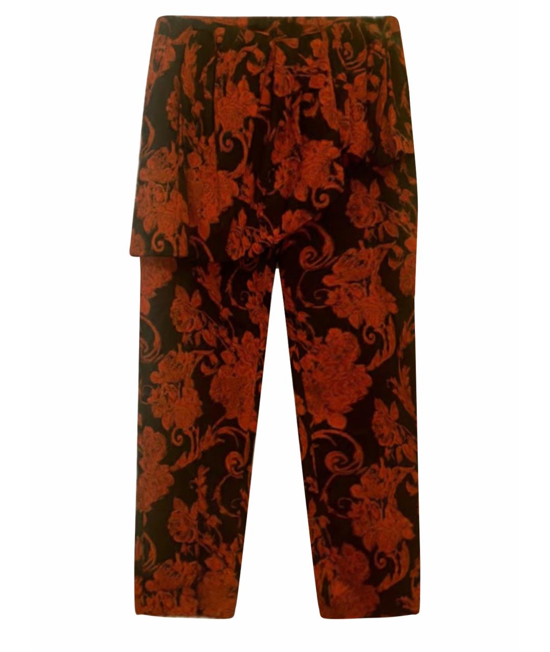 DRIES VAN NOTEN Красные хлопковые прямые брюки, фото 1