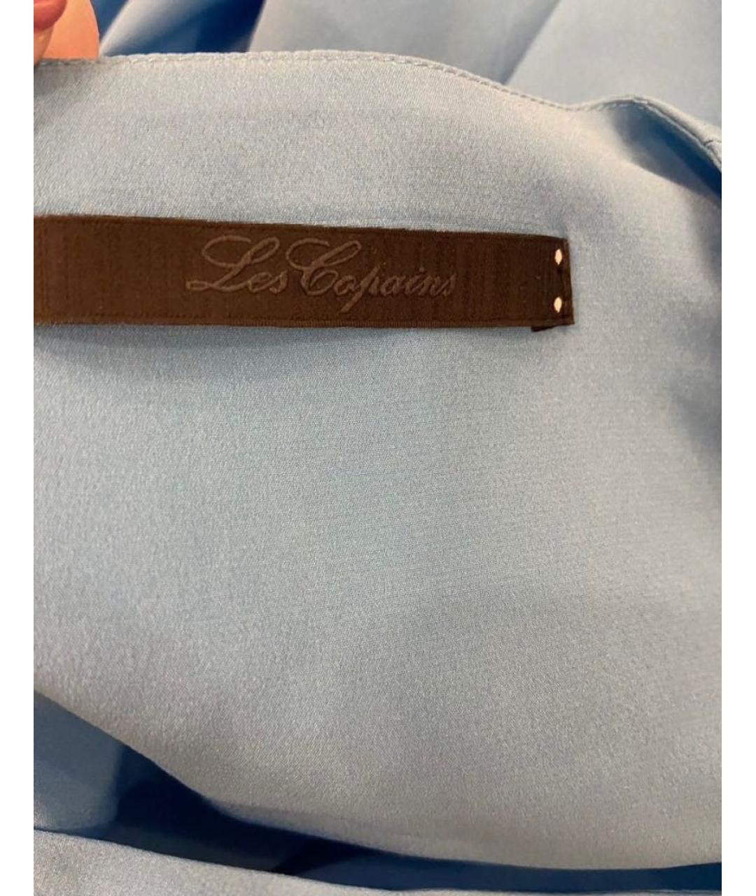 LES COPAINS Бирюзовое шелковое коктейльное платье, фото 5