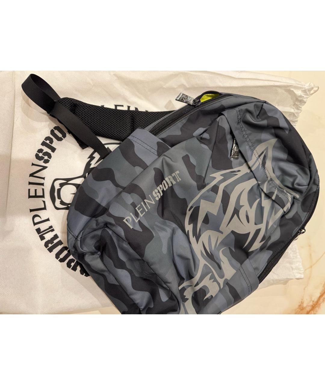 PLEIN SPORT Хаки тканевый рюкзак, фото 5