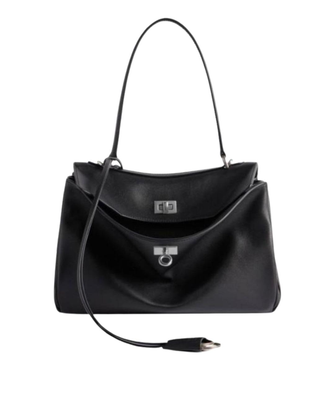 BALENCIAGA Черная кожаная сумка через плечо, фото 1