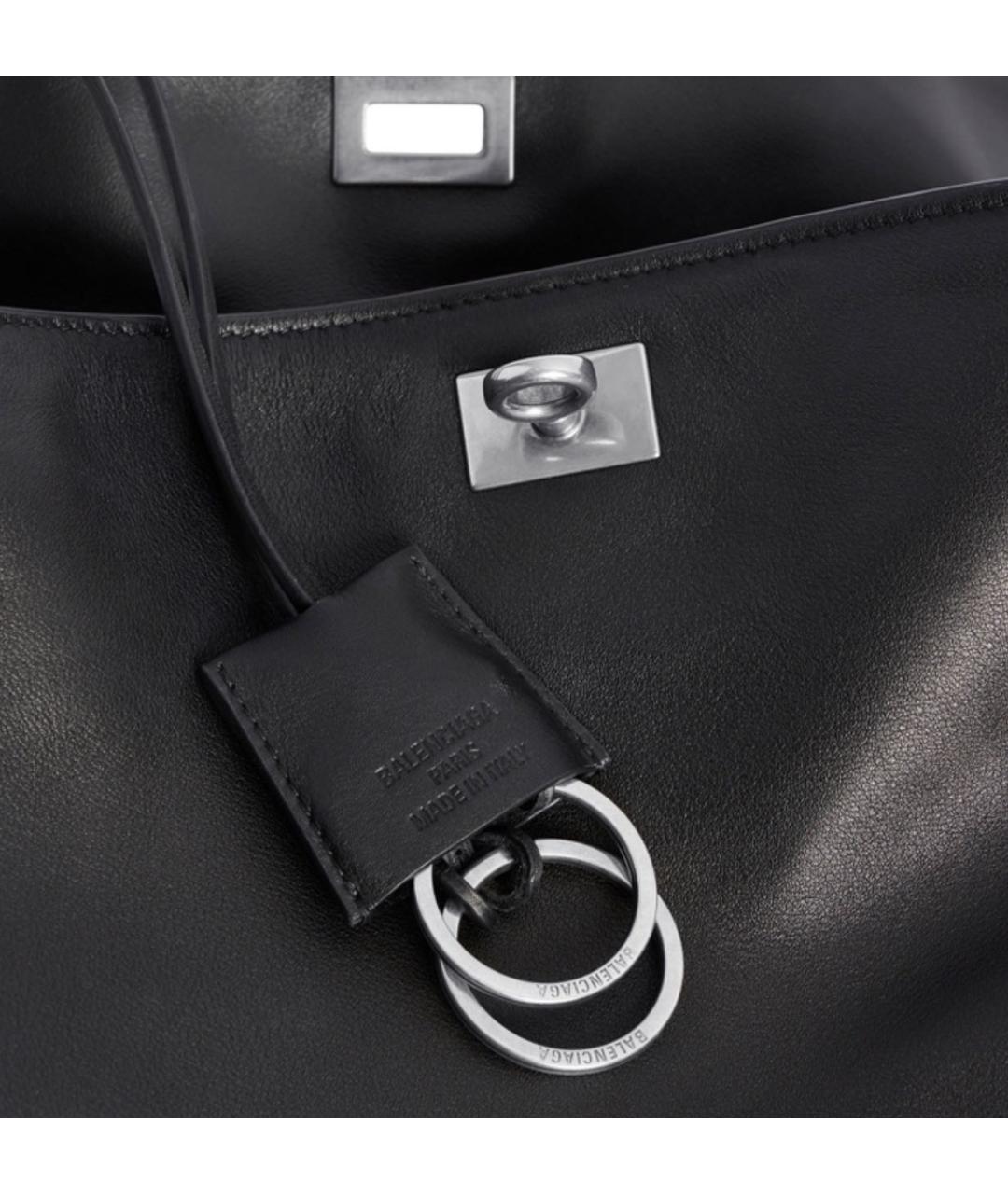 BALENCIAGA Черная кожаная сумка через плечо, фото 5