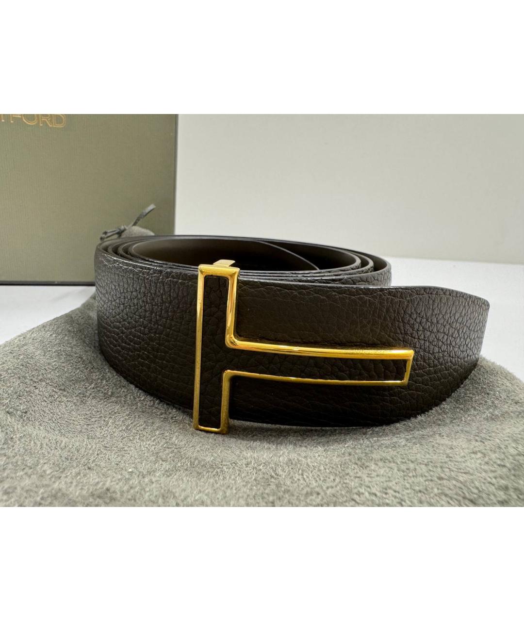 TOM FORD Хаки кожаный ремень, фото 3