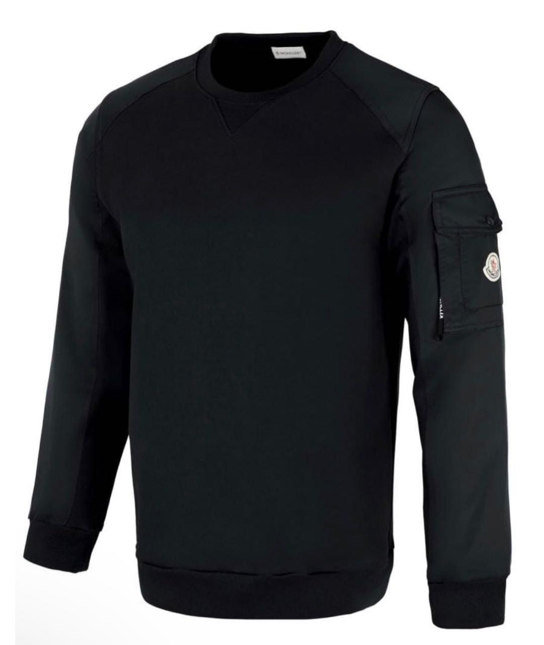 MONCLER Черный хлопковый джемпер / свитер, фото 9