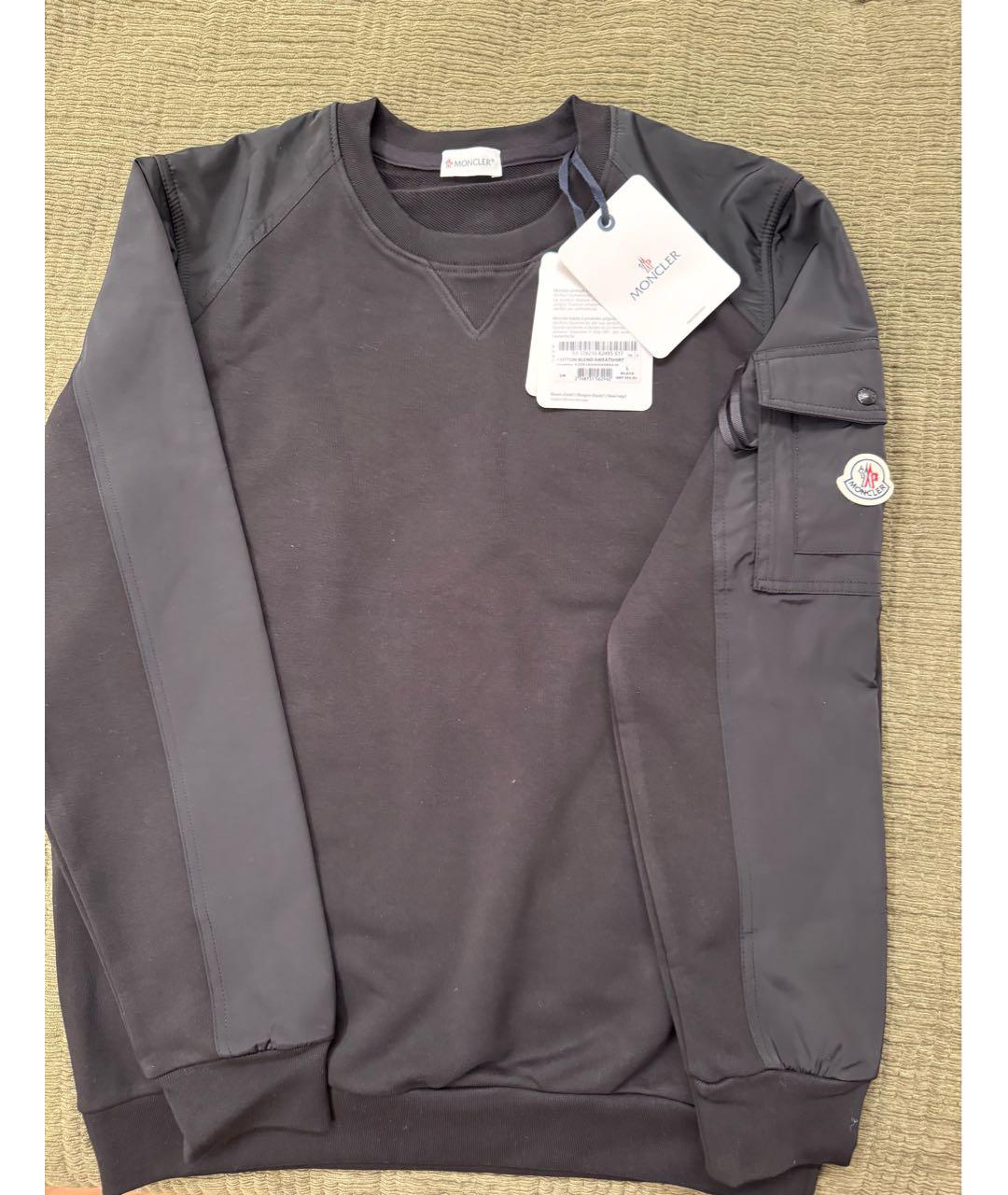 MONCLER Черный хлопковый джемпер / свитер, фото 2