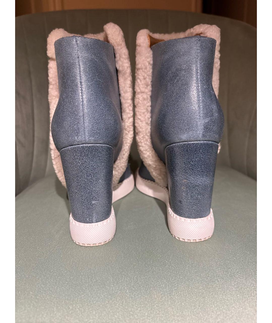 SEE BY CHLOE Серые кожаные ботильоны, фото 4