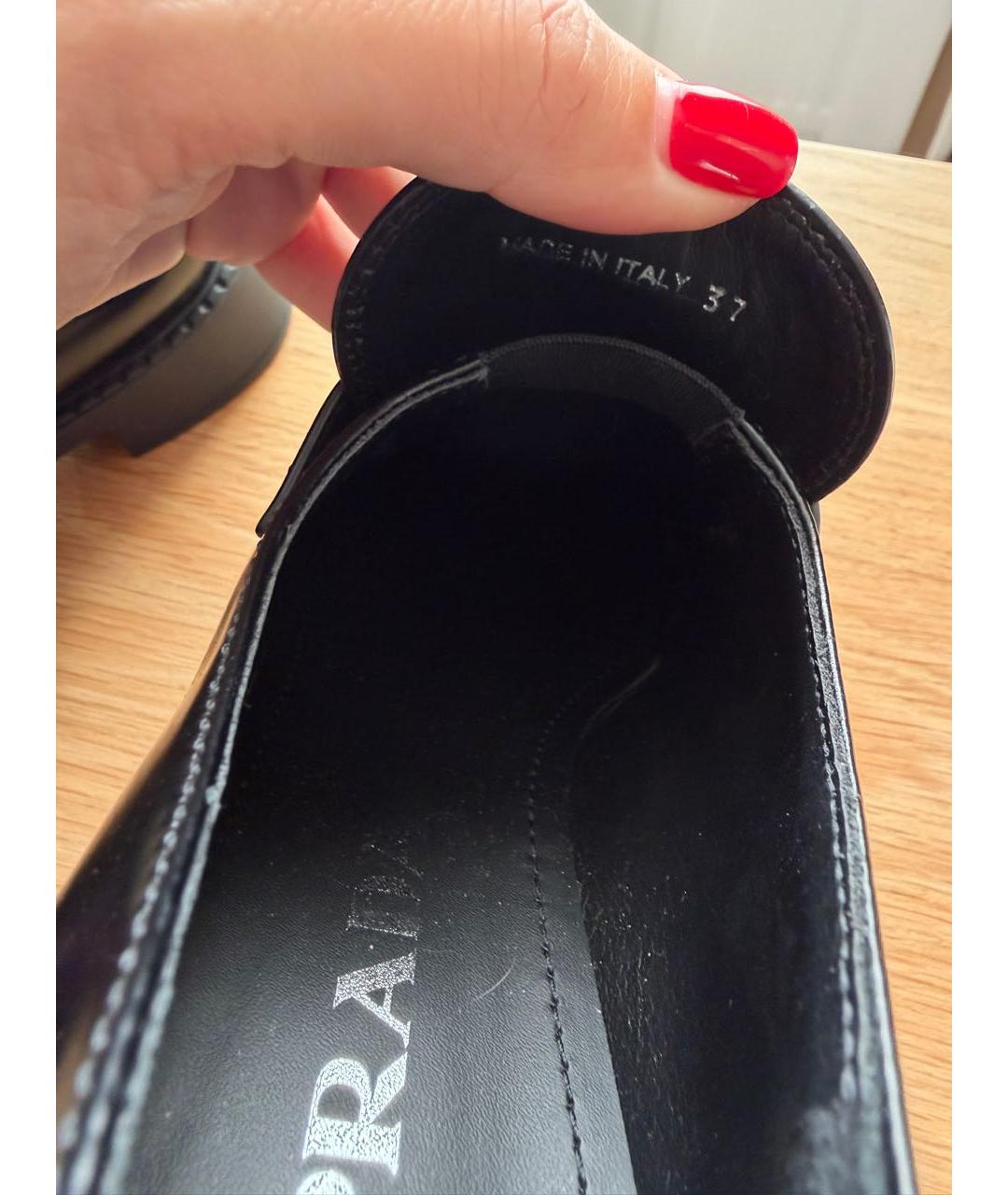 PRADA Черные кожаные лоферы, фото 6