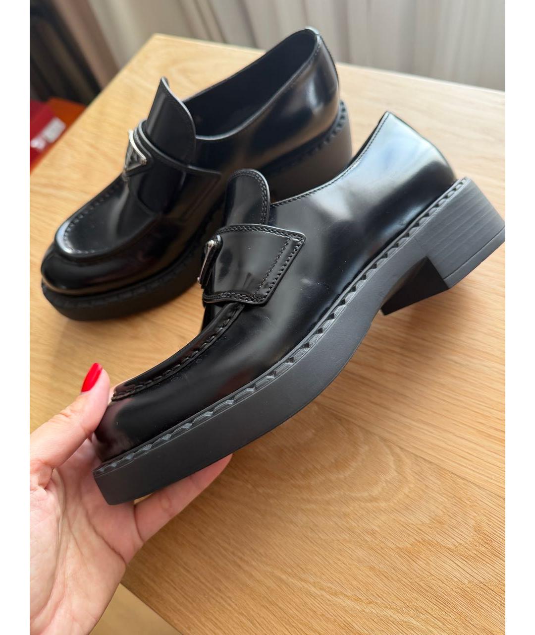 PRADA Черные кожаные лоферы, фото 7