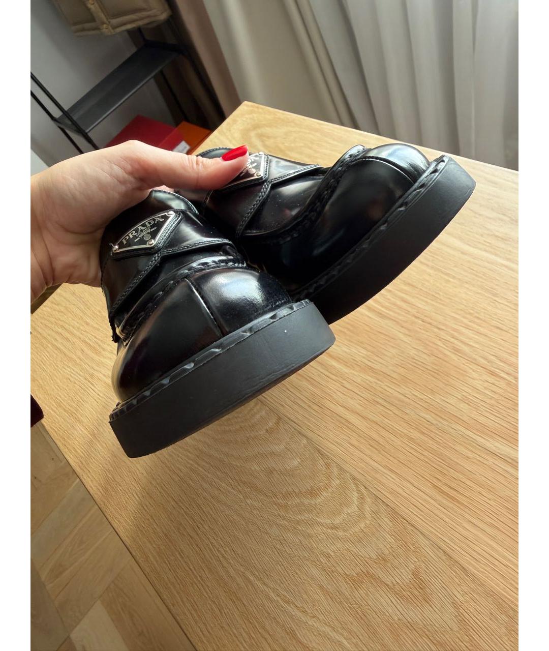 PRADA Черные кожаные лоферы, фото 3