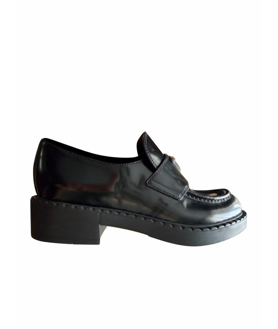PRADA Черные кожаные лоферы, фото 1