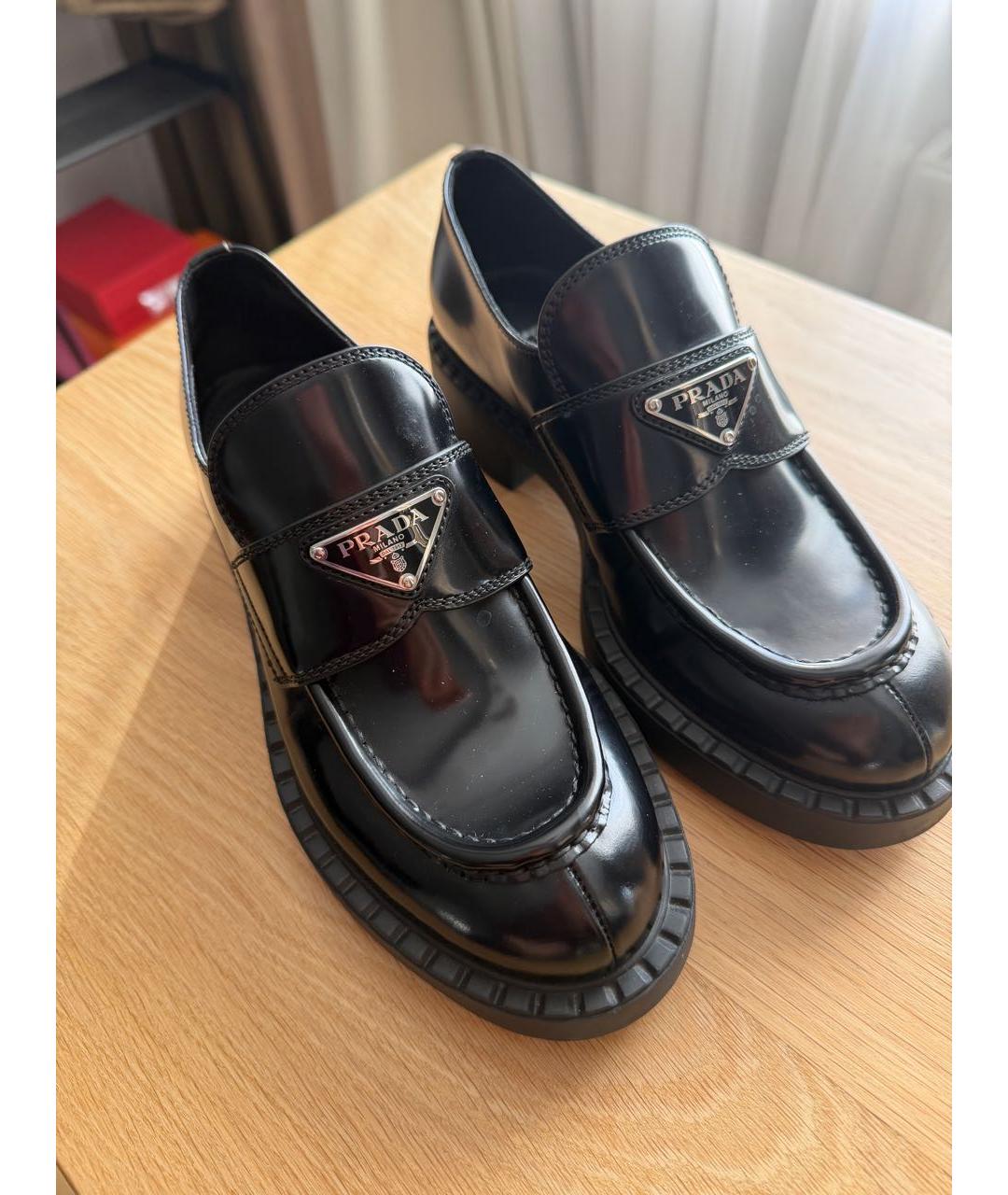 PRADA Черные кожаные лоферы, фото 2