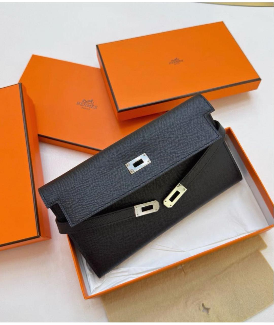 HERMES Черная кожаная сумка через плечо, фото 5