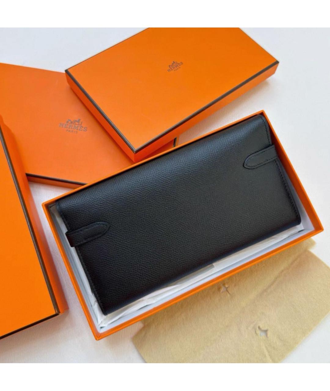 HERMES Черная кожаная сумка через плечо, фото 3