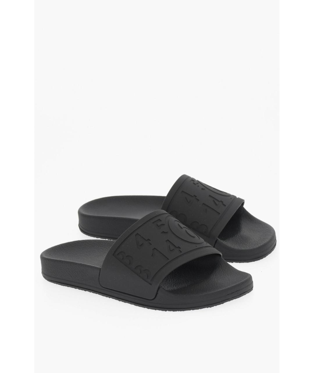 MAISON MARGIELA Черные резиновые шлепанцы, фото 3