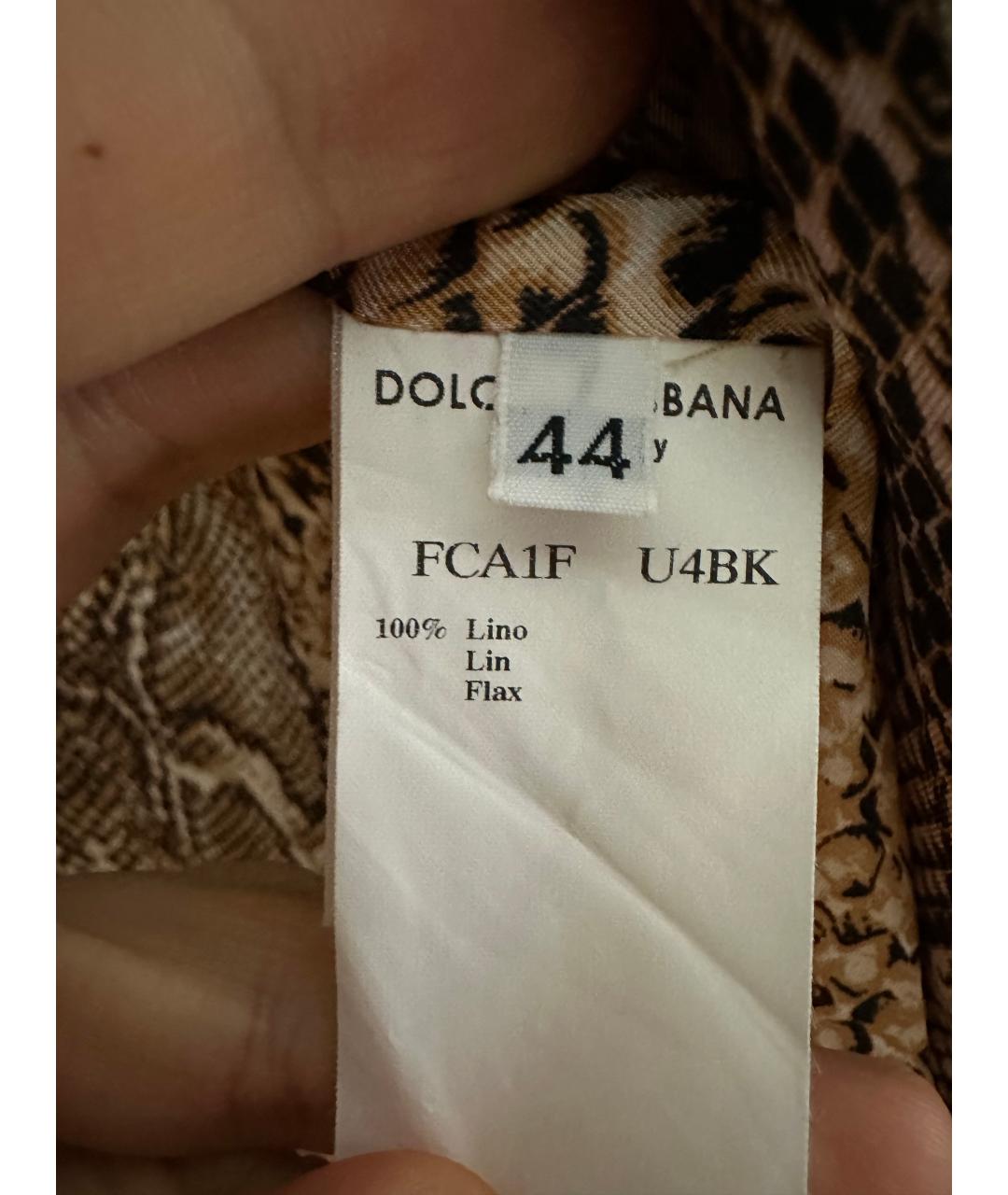 DOLCE&GABBANA Бежевый льняной тренч/плащ, фото 6