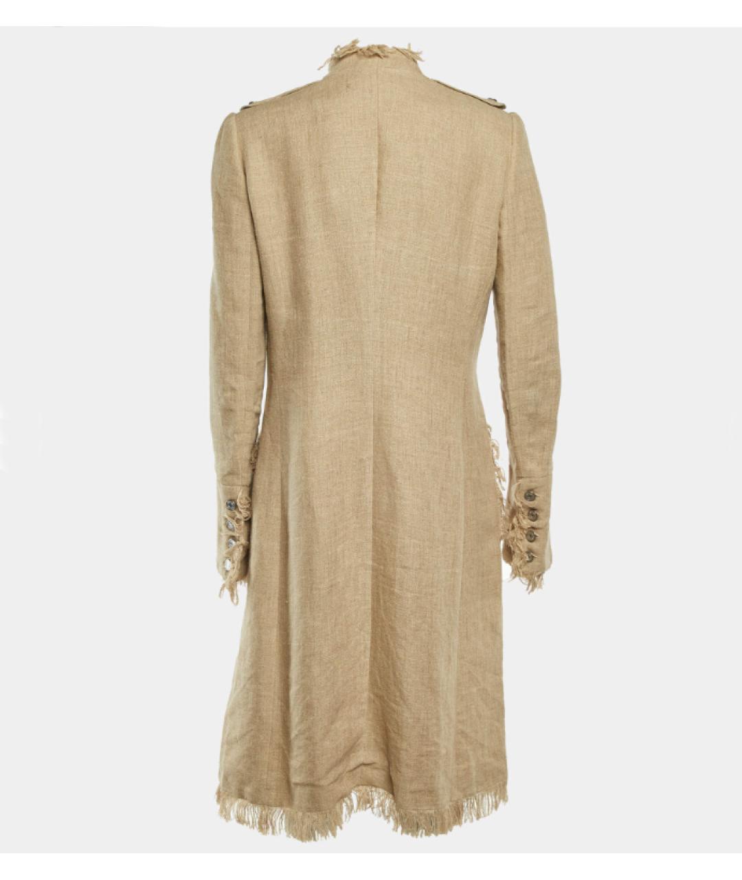 DOLCE&GABBANA Бежевый льняной тренч/плащ, фото 3