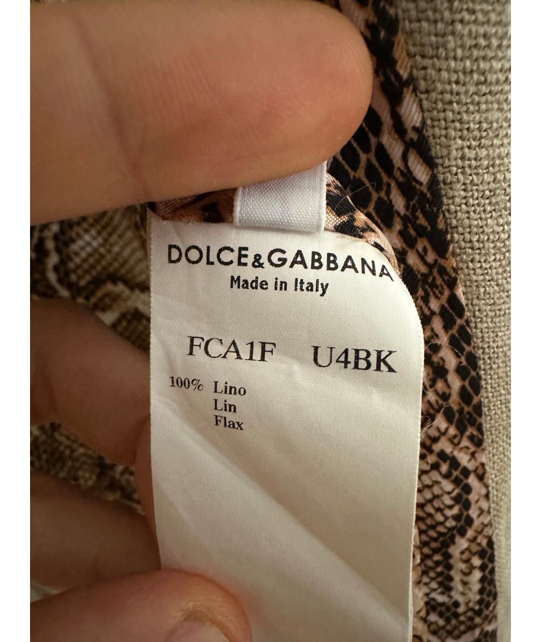DOLCE&GABBANA Бежевый льняной тренч/плащ, фото 7