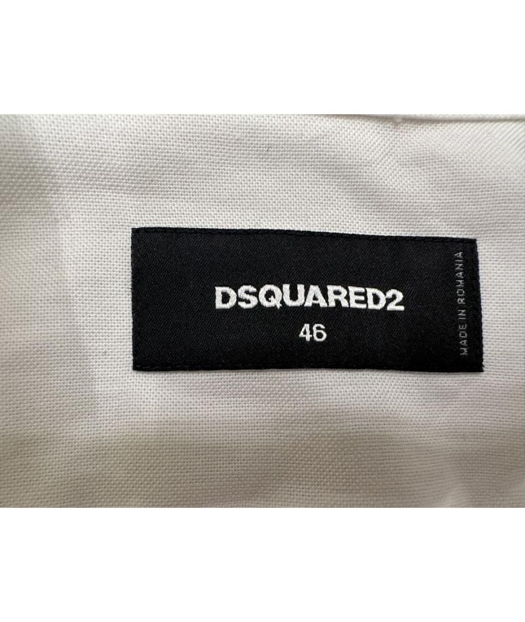 DSQUARED2 Белая хлопковая кэжуал рубашка, фото 4