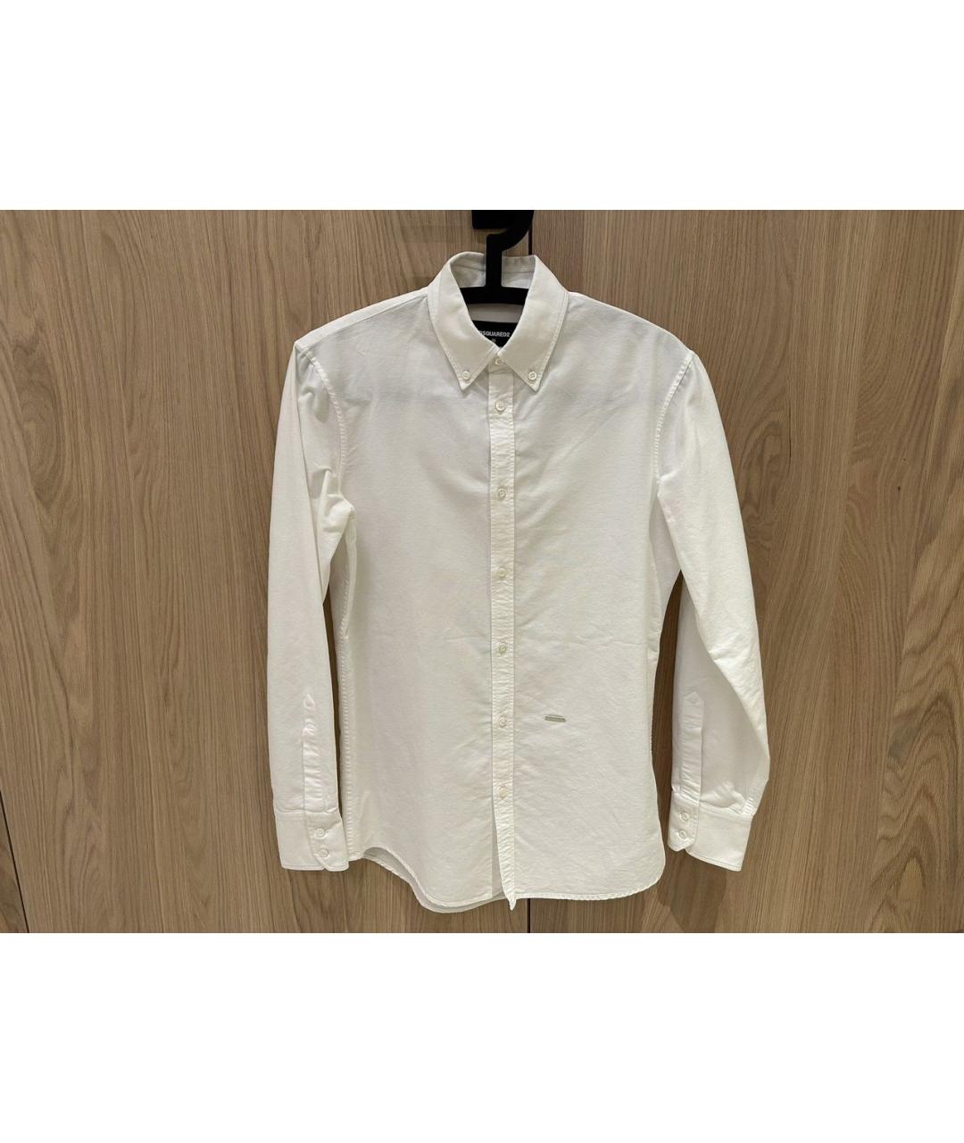 DSQUARED2 Белая хлопковая кэжуал рубашка, фото 9