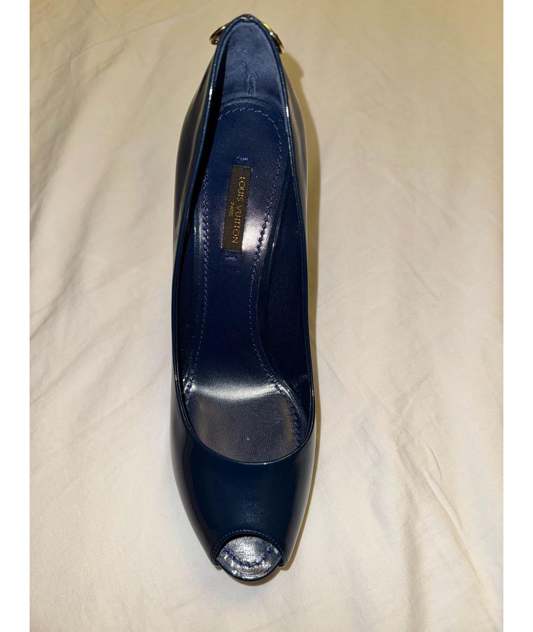 LOUIS VUITTON Темно-синие кожаные туфли, фото 6