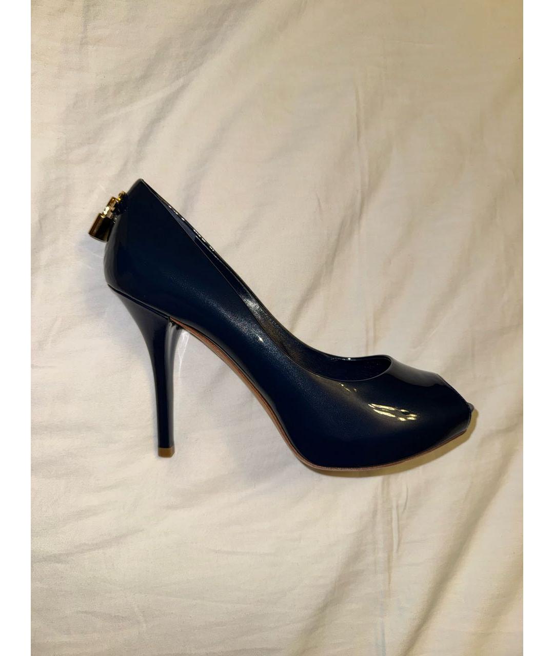 LOUIS VUITTON Темно-синие кожаные туфли, фото 8