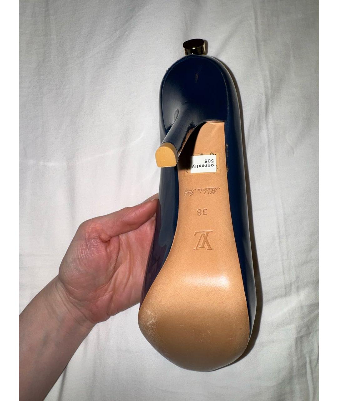 LOUIS VUITTON Темно-синие кожаные туфли, фото 5