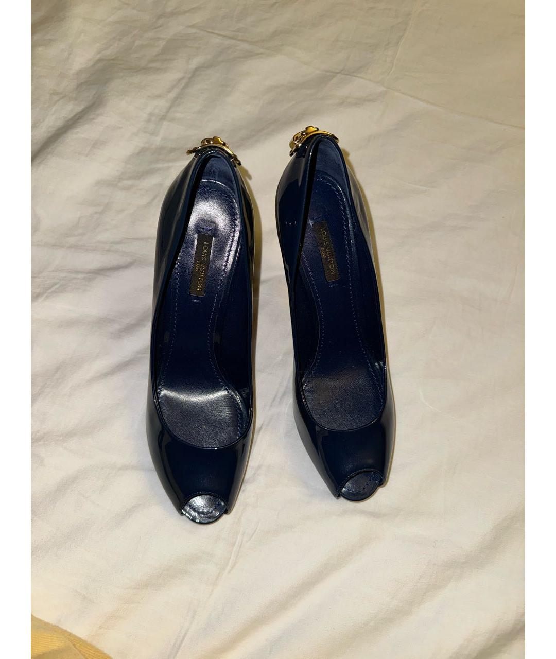 LOUIS VUITTON Темно-синие кожаные туфли, фото 4