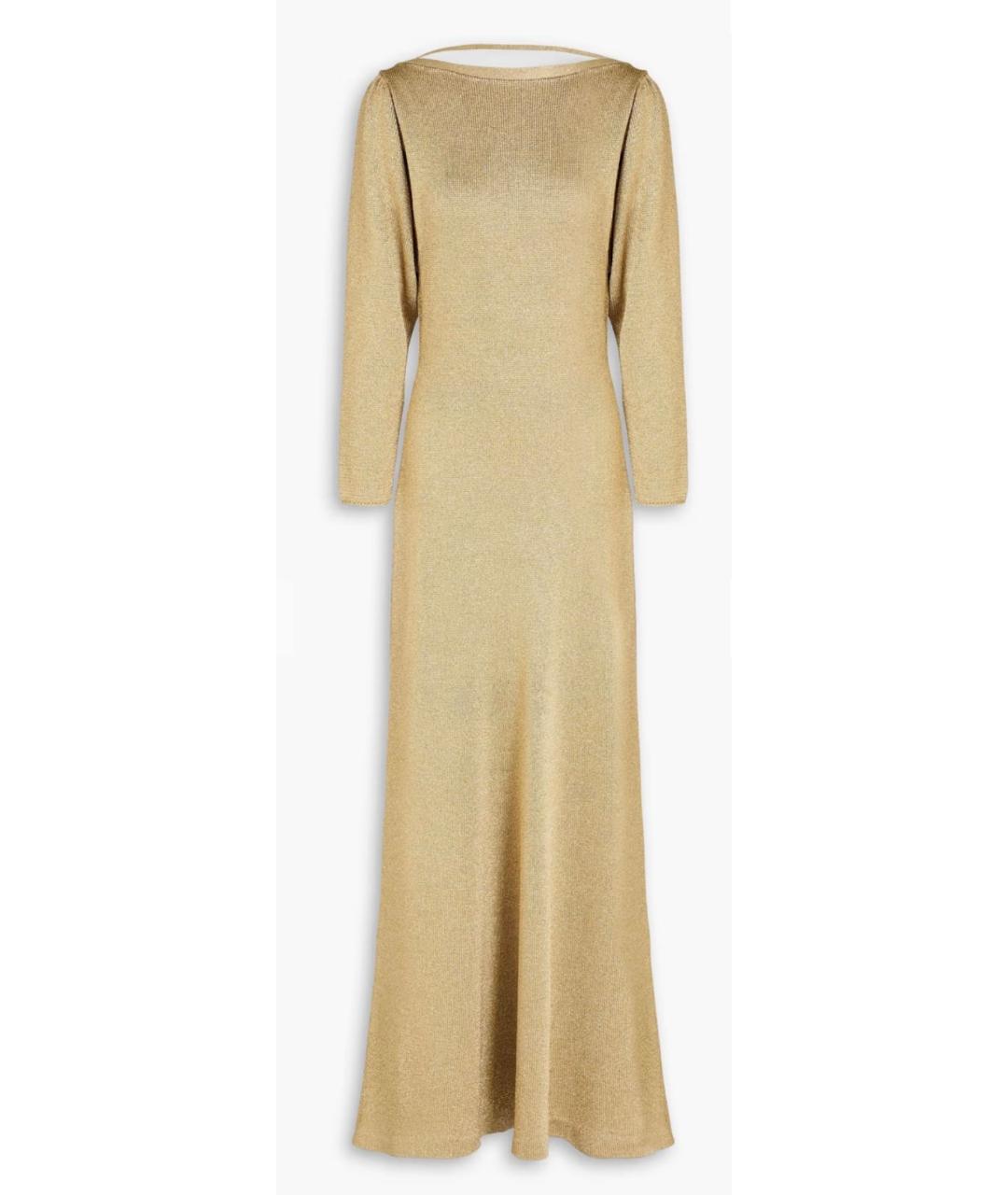 GUCCI Золотое вискозное вечернее платье, фото 7