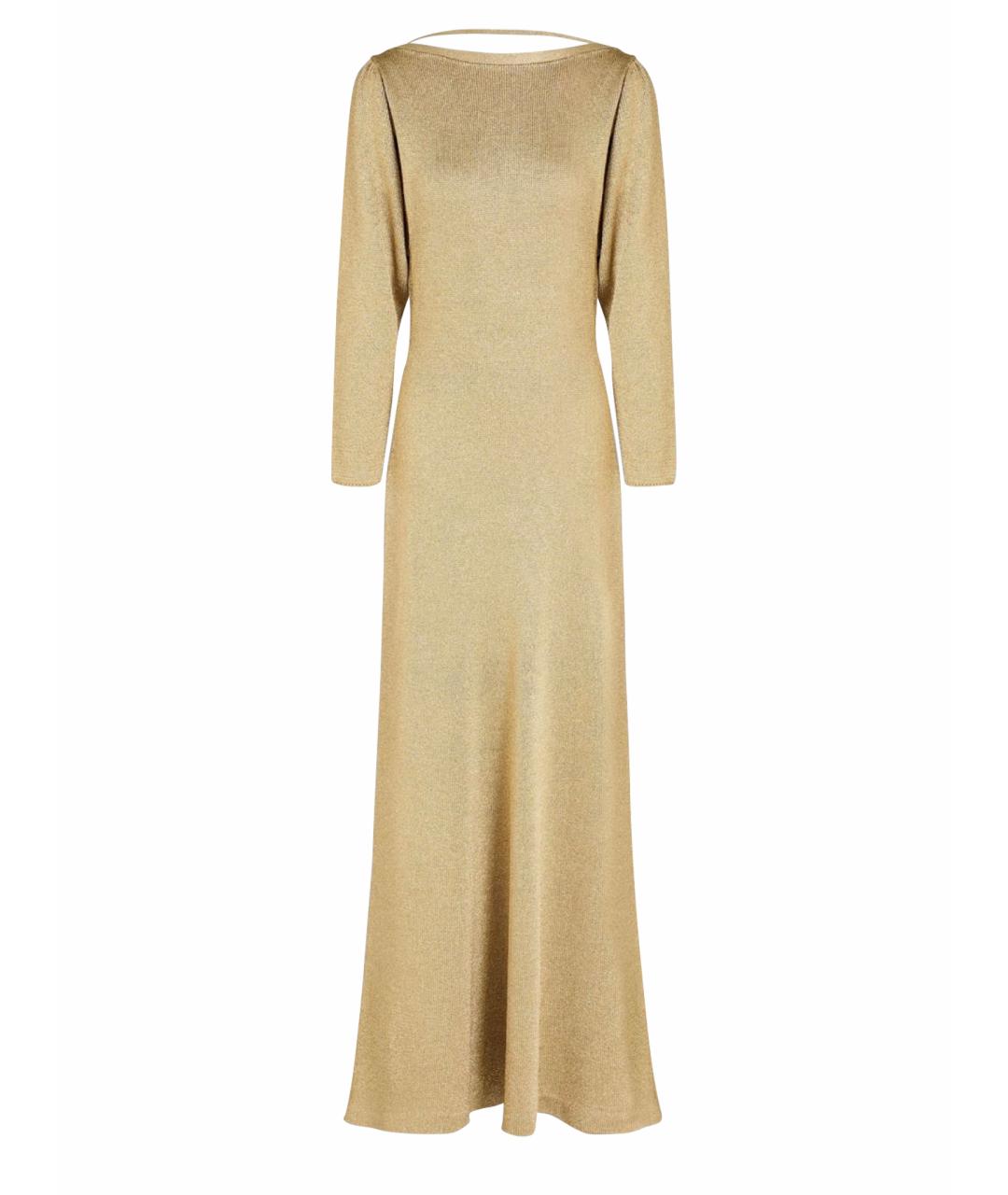 GUCCI Золотое вискозное вечернее платье, фото 1